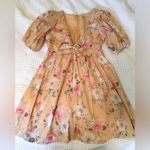 NWOT Abercrombie & Fitch Puff Sleeve Tie Front Dress Size M